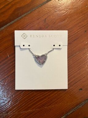 Kendra Scott Silver Heart Pendant Necklace in Amethyst